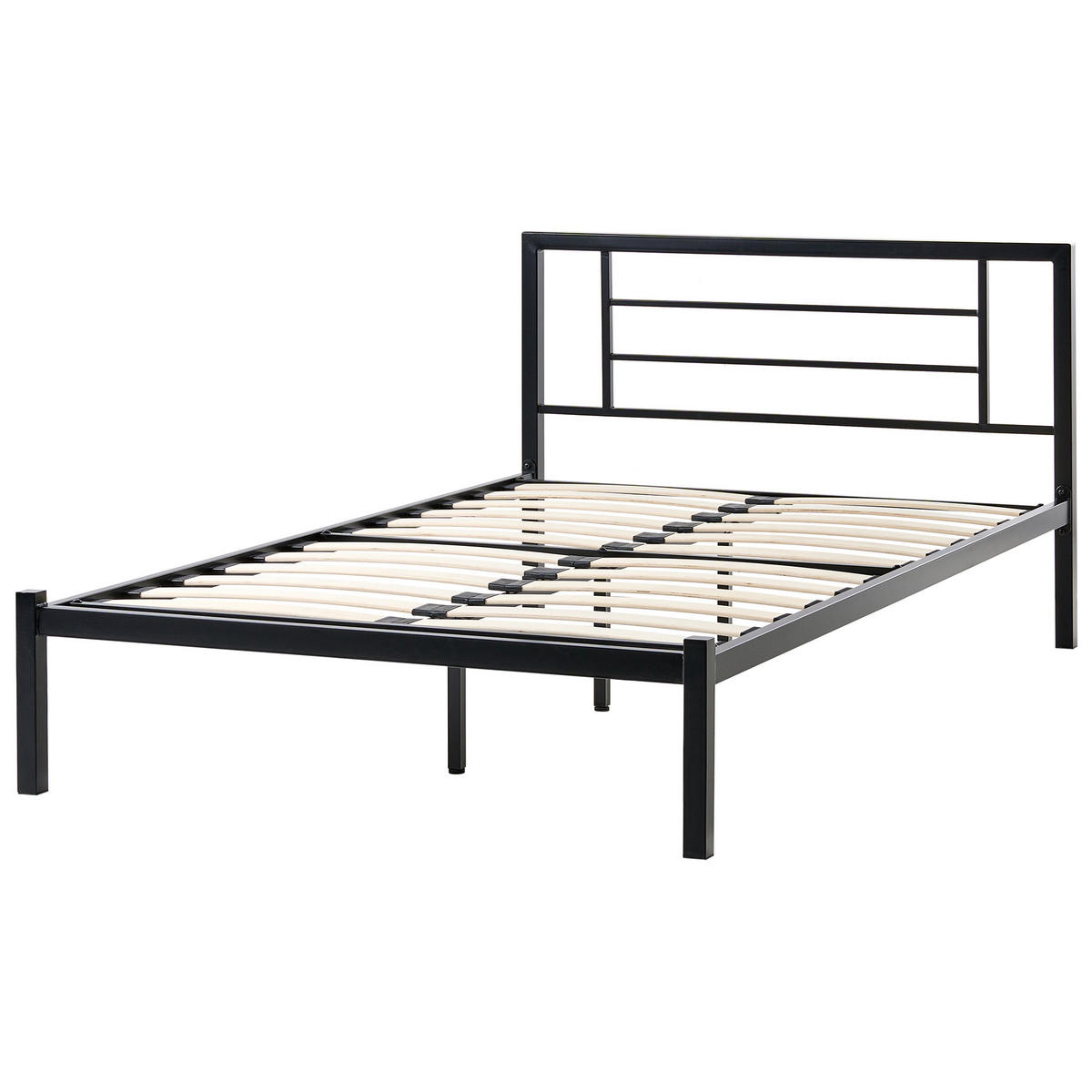 BETT mit Lattenrost 120/200 cm Schwarz Cusset - Schwarz, Metall (120/200cm) - Beliani