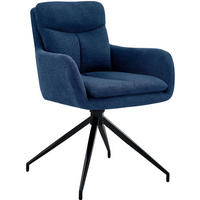 ESSZIMMERSTUHL Stoff Blau - Blau/Schwarz, Textil/Metall (57/83/62cm) - CLP