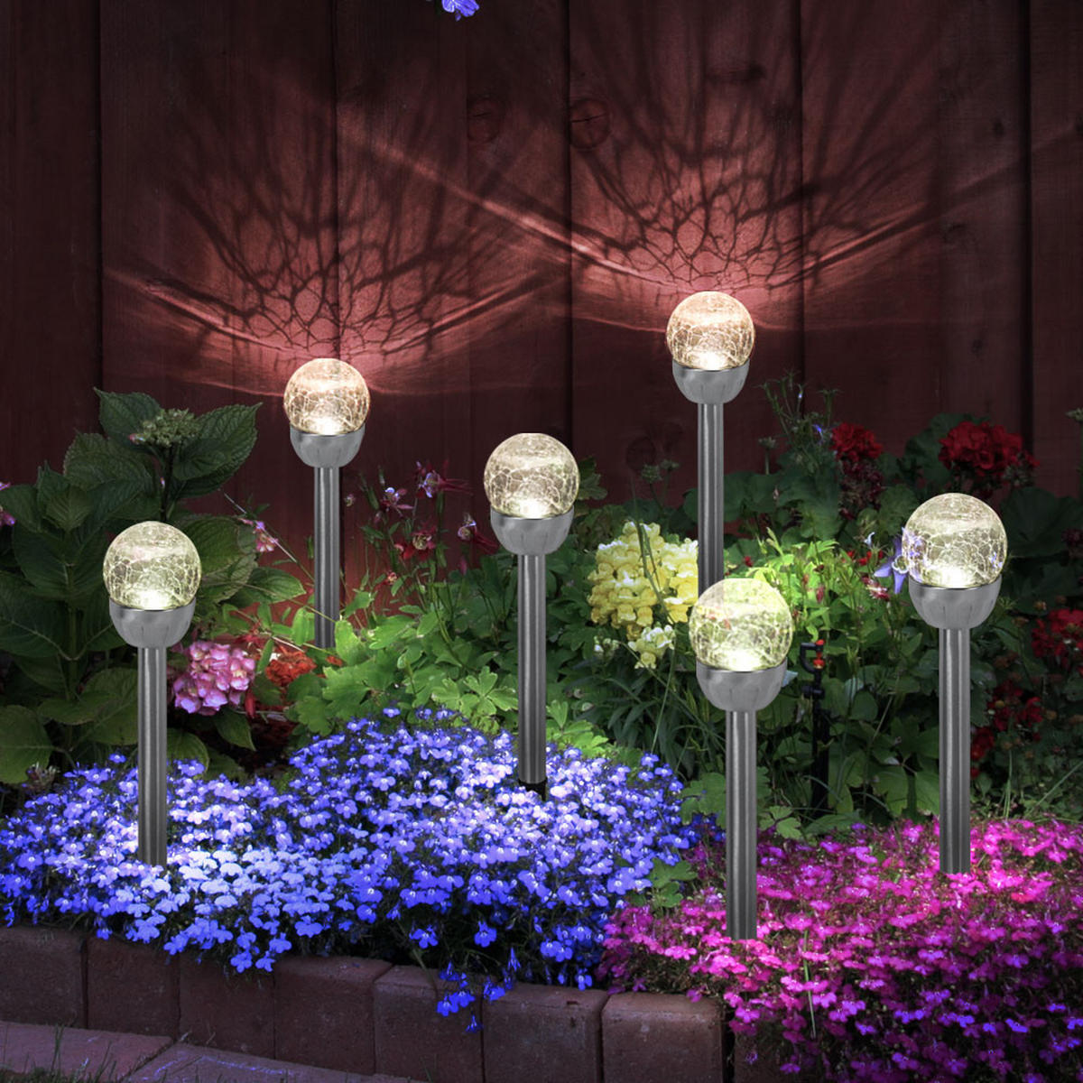 LED AUSSENLEUCHTE Edelstahl Silber 3er Set - Silberfarben, Metall (6/6/24.5cm)