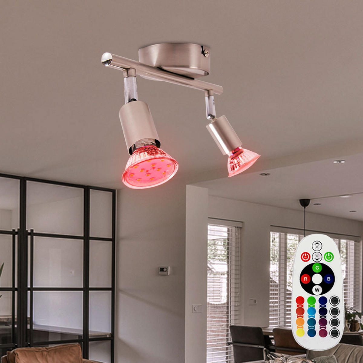 LED DECKENLEUCHTE Matrix Silber matt - Silberfarben, Metall (25.5/8.5/15cm)