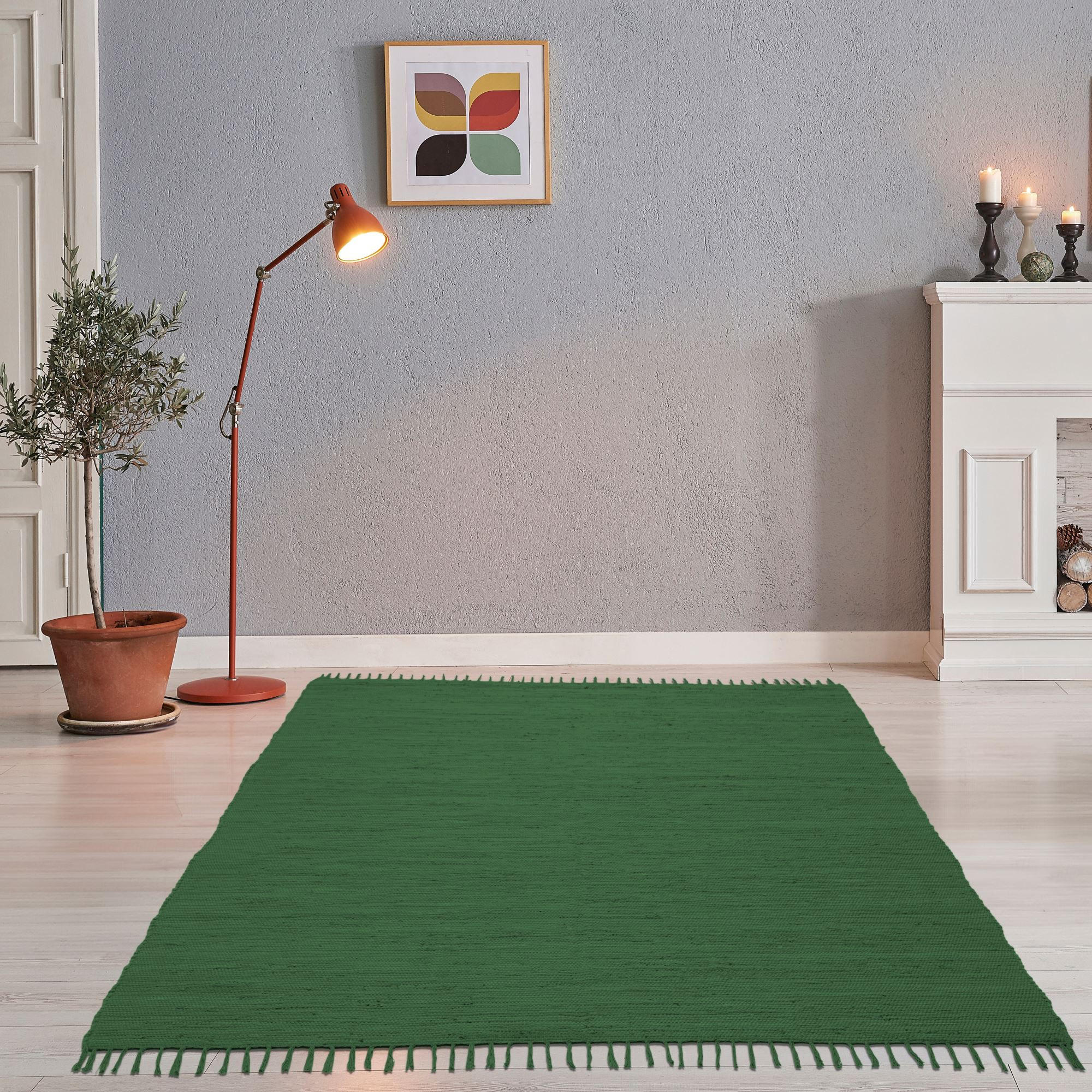 Thumbnail - Rug and Roll Fleckerlteppich, Grün, Textil, Uni, Rechteckig, 60x120 cm, für Fußbodenheizung geeignet, Teppiche & Böden, ...