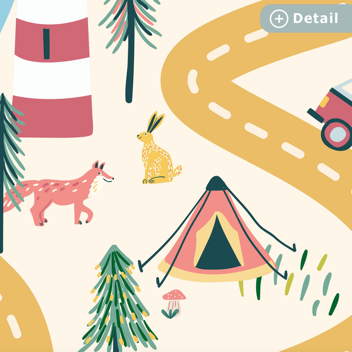 KINDERTEPPICH Riesenrad - Stadt - Tiere - Auto - Kinder 70x105 cm - Multicolor, Kunststoff (70/105cm) - MuchoWow