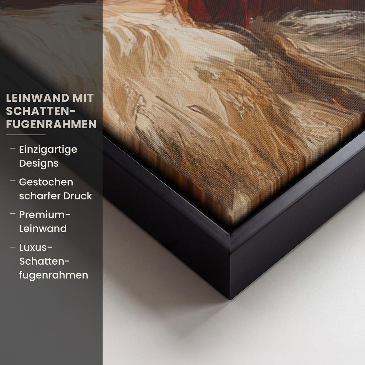 LEINWAND Bilder mit Rahmen - Weihnachtsmann - Rentier - Weihnachten - 40x60 - Rotbraun, Textil (40/60cm) - MuchoWow