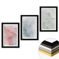 WANDBILDER 3er-Set - 20x30 cm Schwarzer Rahmen - Pastellfarbene Aquarellstrukturen - Schwarz, Kunststoff (20/30cm) - ArtPrintCave