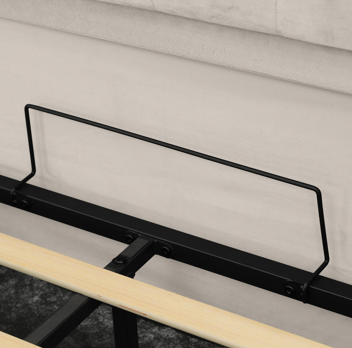 POLSTERBETT aus Samt 90x200 cm Beige mit LED-Beleuchtung, USB- und USB-C-Anschlüssen, hydraulischem Bettkasten - Beige, Textil (90/200cm) - IVMEU