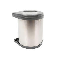 VESTAVNÝ odpadkový koš - stříbrná, kov/plast (28/32.5/34cm) - Relaxdays
