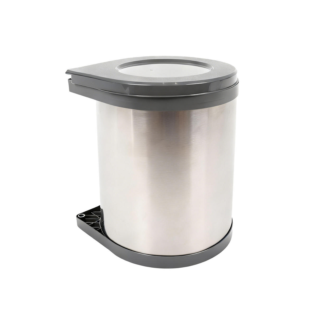 VESTAVNÝ odpadkový koš - stříbrná, kov/plast (28/32.5/34cm) - Relaxdays