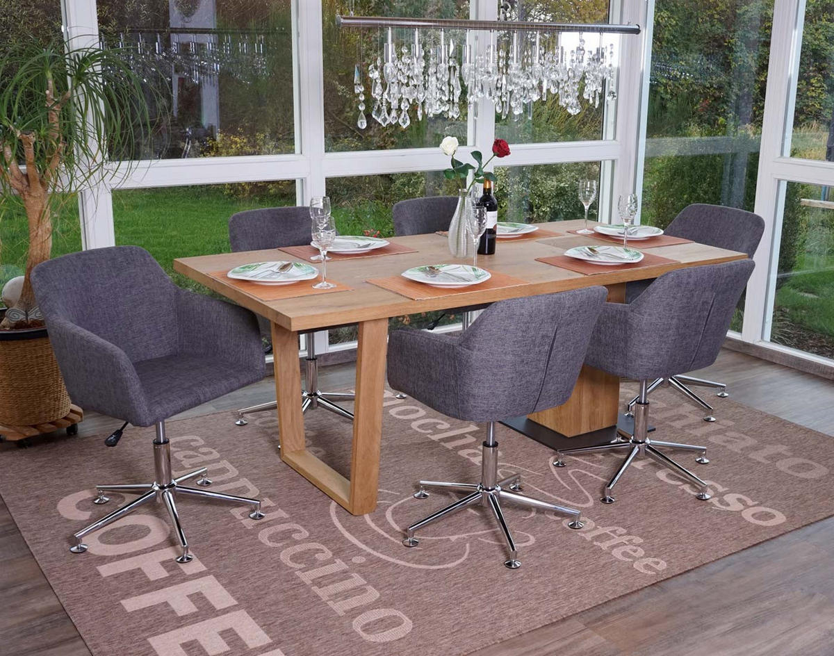 ESSZIMMERSTUHL Grau 6er-Set - Grau, Textil (56/86/55cm) - MCW