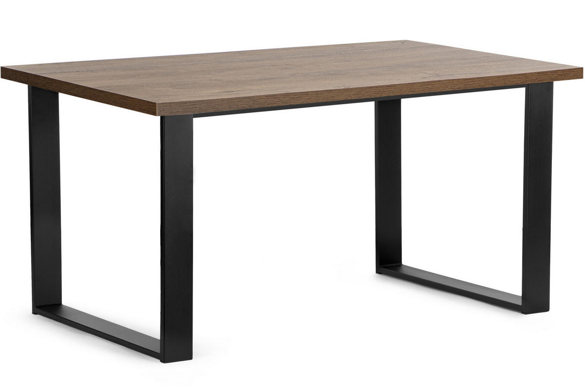 ESSTISCH CETO ausziehbar rechteckig Loft-Stile, eiche lefkas - Eichefarben/Schwarz, Holz/Metall (80/150/77cm) - KONSIMO®