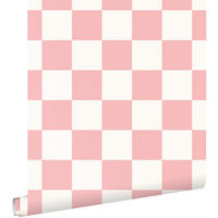 TAPETE Karomuster 53 cm x 10.05 m - Pink, Papier (53/1000cm) - ESTAhome
