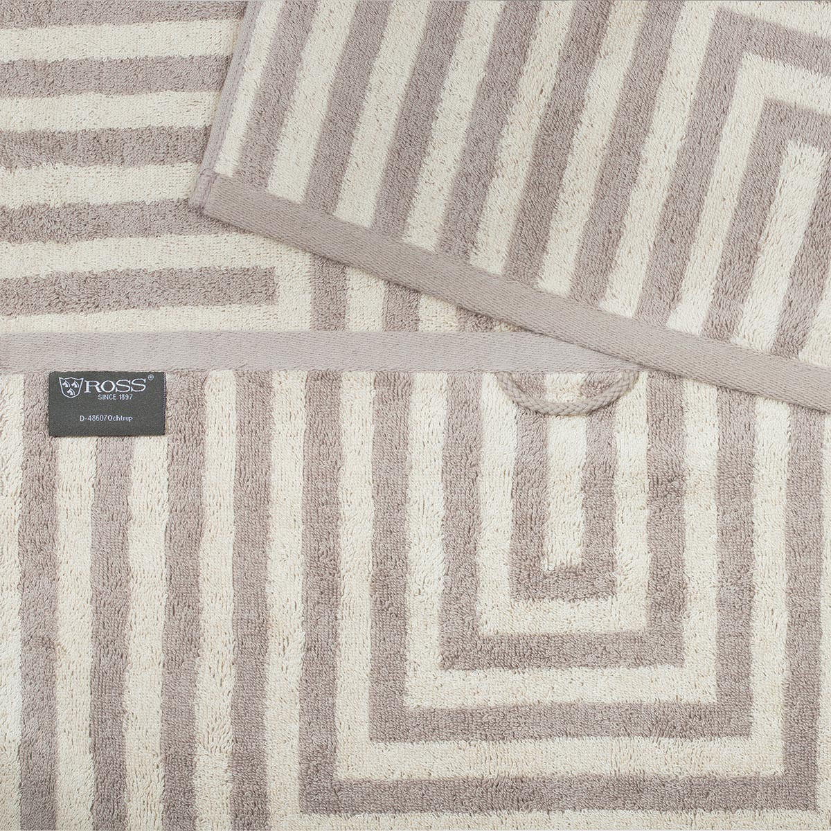 DUSCHTUCH Grafik 2er-Set - Beige, Textil (70/140cm) - Ross