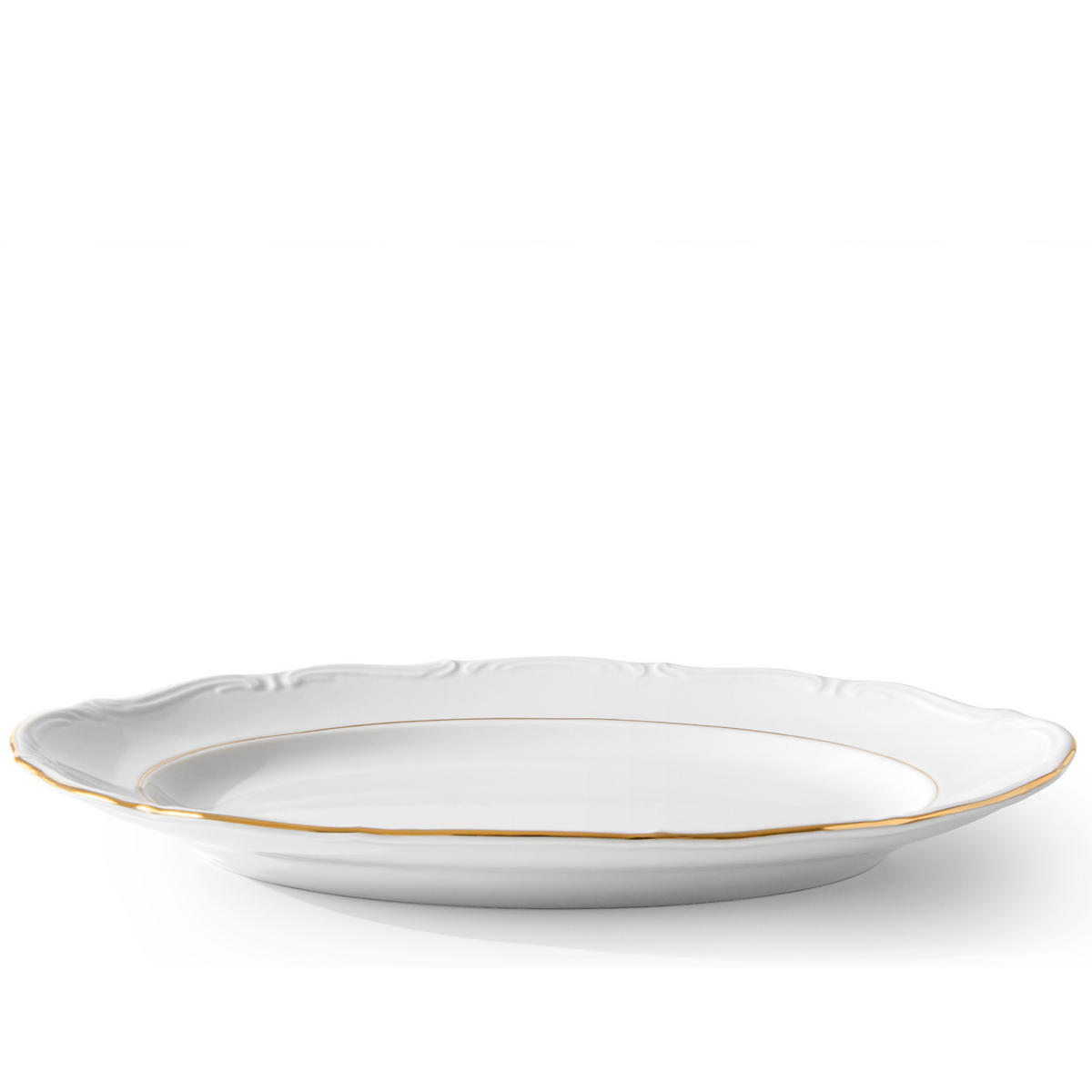 SERVIERPLATTE Chodziez MARIA TERESA Porzellan mit Goldrand, Weiß / Gold - Goldfarben/Weiß, Keramik (22/3/22cm) - KONSIMO®