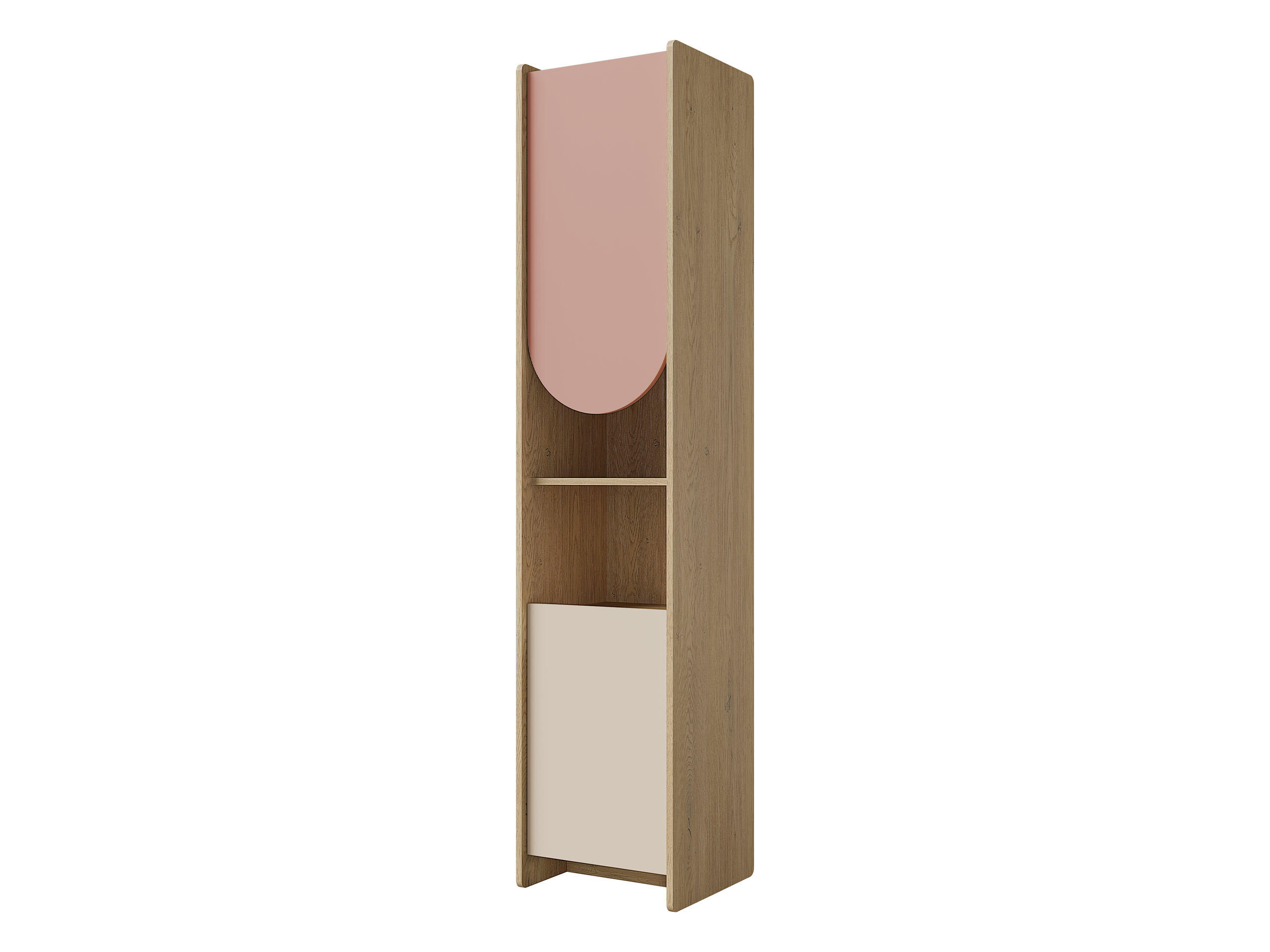 KINDERREGAL Lexi 2D 05 L / P, Seite: Links - Eichefarben/Rosa, Holzwerkstoff (44/198/40cm) - MIRJAN24