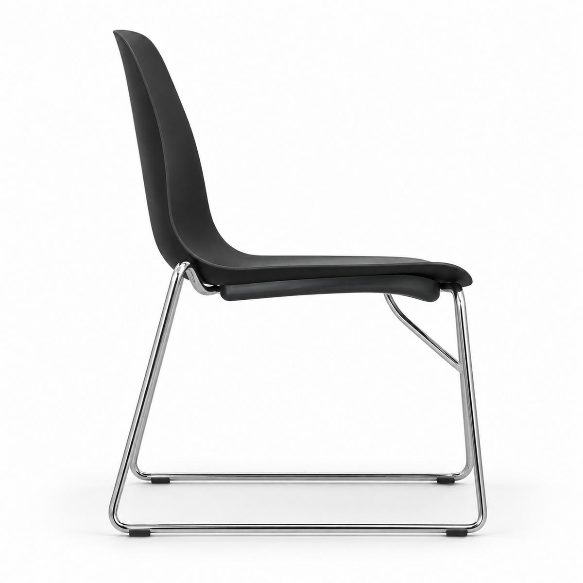 BESUCHERSTUHL V1803 Kunststoff Hartschale Schwarz - ergonomisch, 120 kg belastbar - Schwarz, Kunststoff/Metall (53/82/54cm) - Versee
