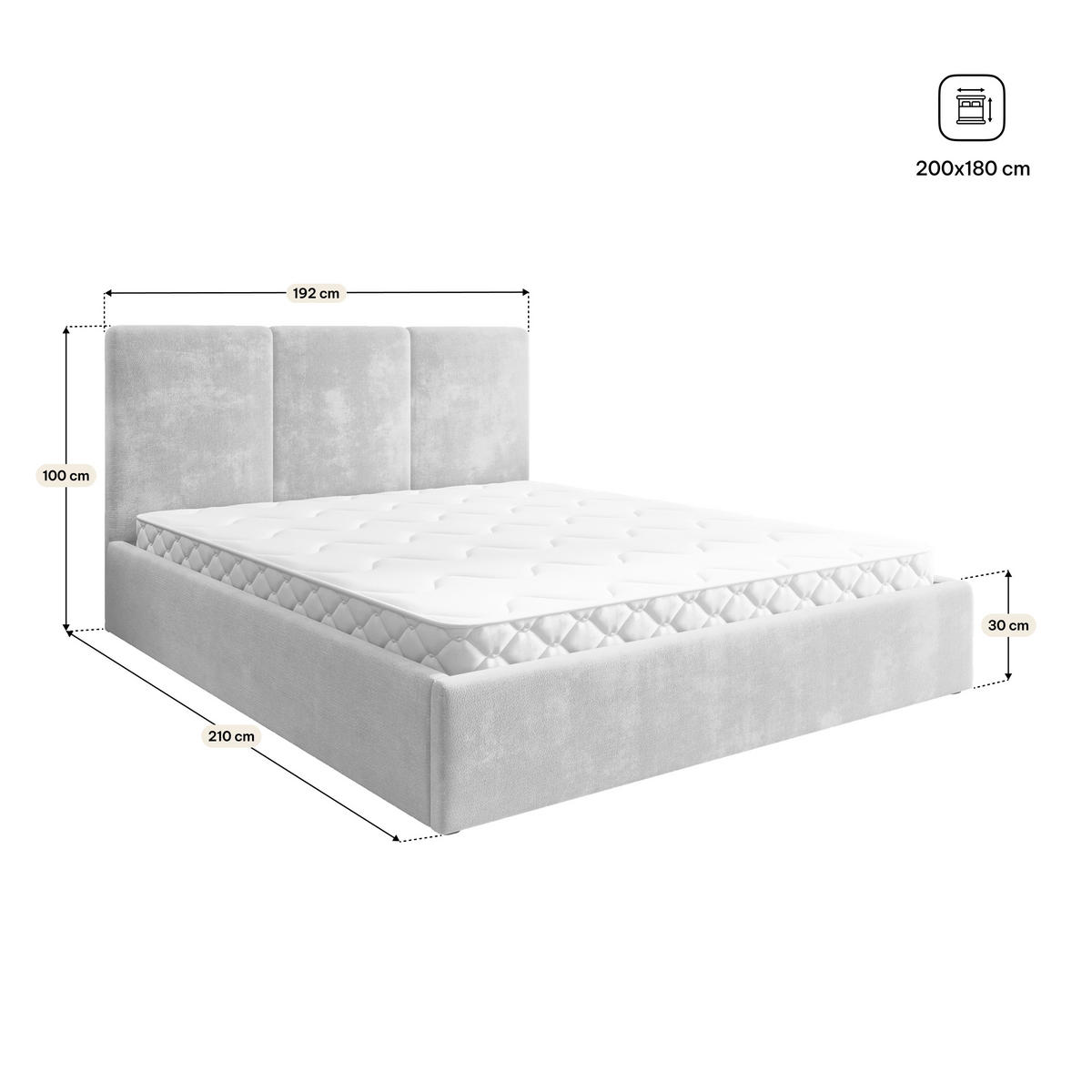 POLSTERBETT AZURI 180x200 cm mit Bettkästen - Braun - Braun, Holz (180/200cm) - MASSENO