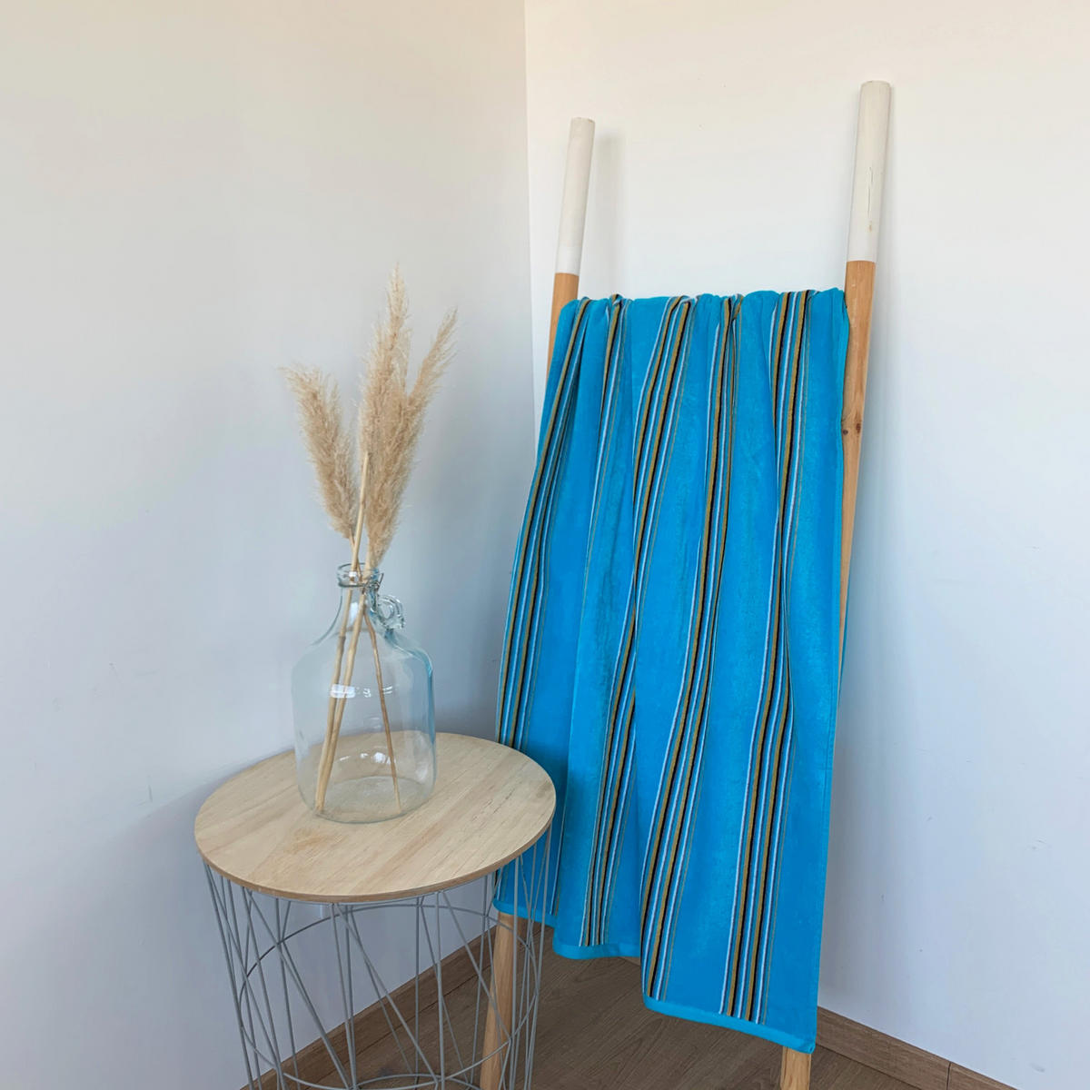 STRANDTUCH Frottee Velours Jacquard Milonga Türkis 70x140 400g/m² - Blau, Textil (70/140cm) - LE COMPTOIR DE LA PLAGE