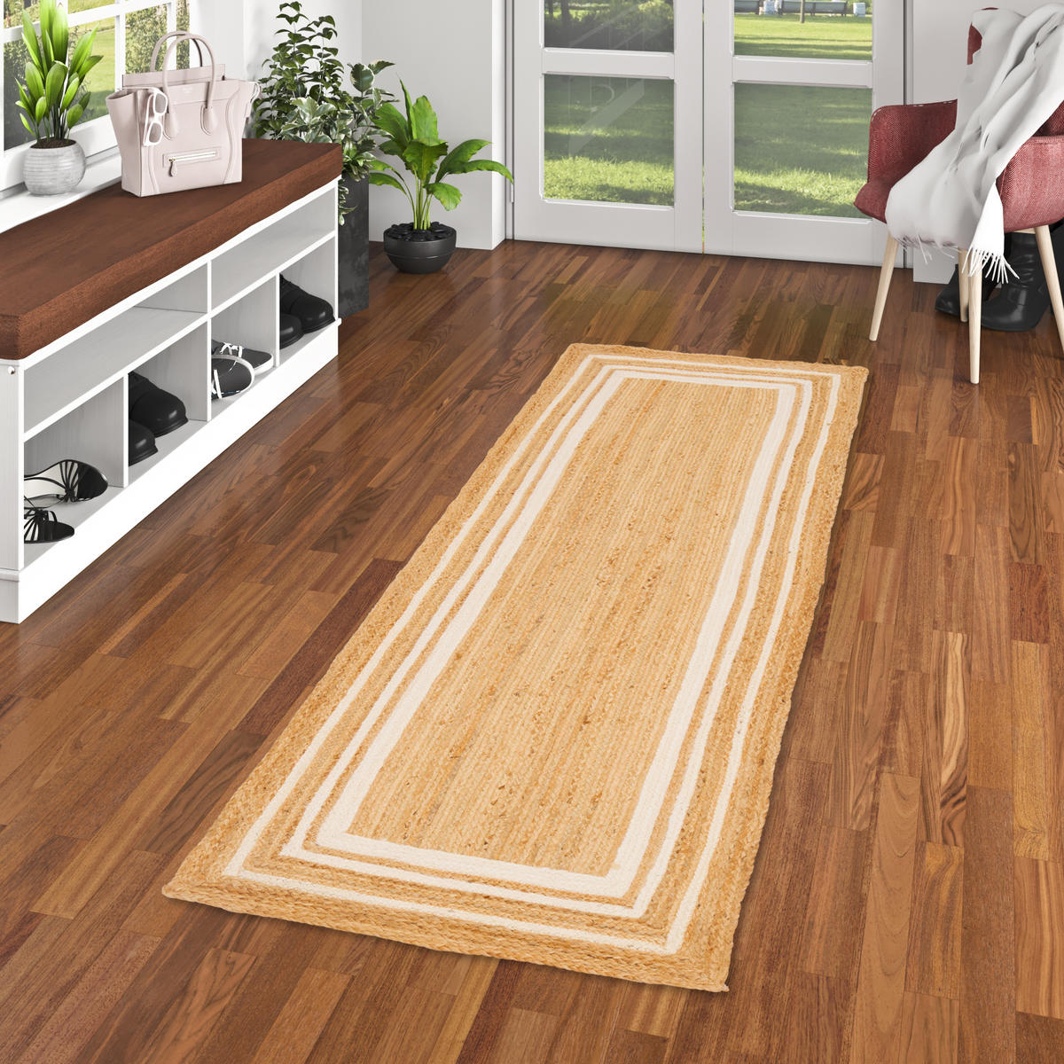 NATURFASER TEPPICH LÄUFER JUTE SALSA - Creme, Textil (80/150cm) - Pergamon