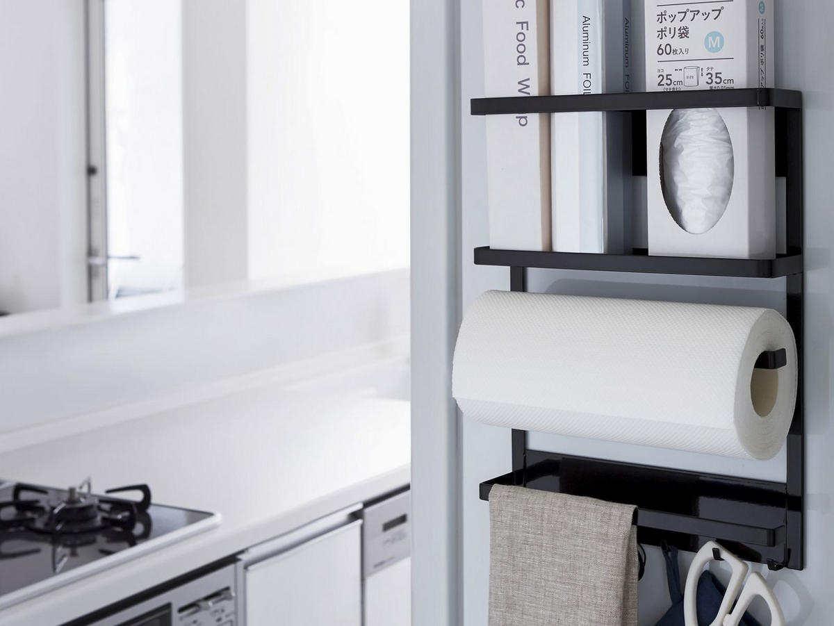 KÜCHENROLLENHALTER Tower schwarz 24/34/6 cm - Schwarz, Metall (24/34/6cm) - Yamazaki