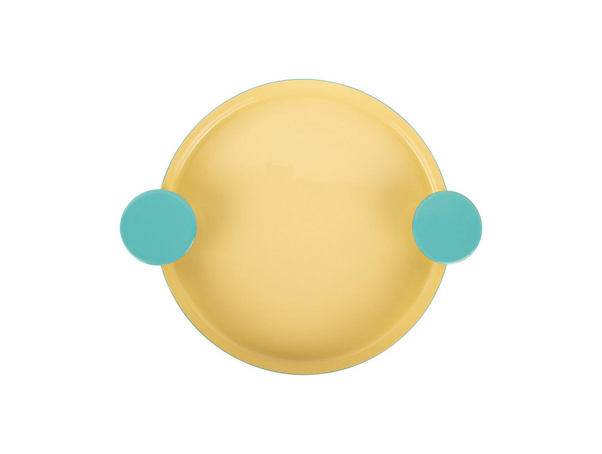SERVIERTABLETT Double Funky 32/25/3 cm - Gelb, Metall (25/3/32cm) - Present Time