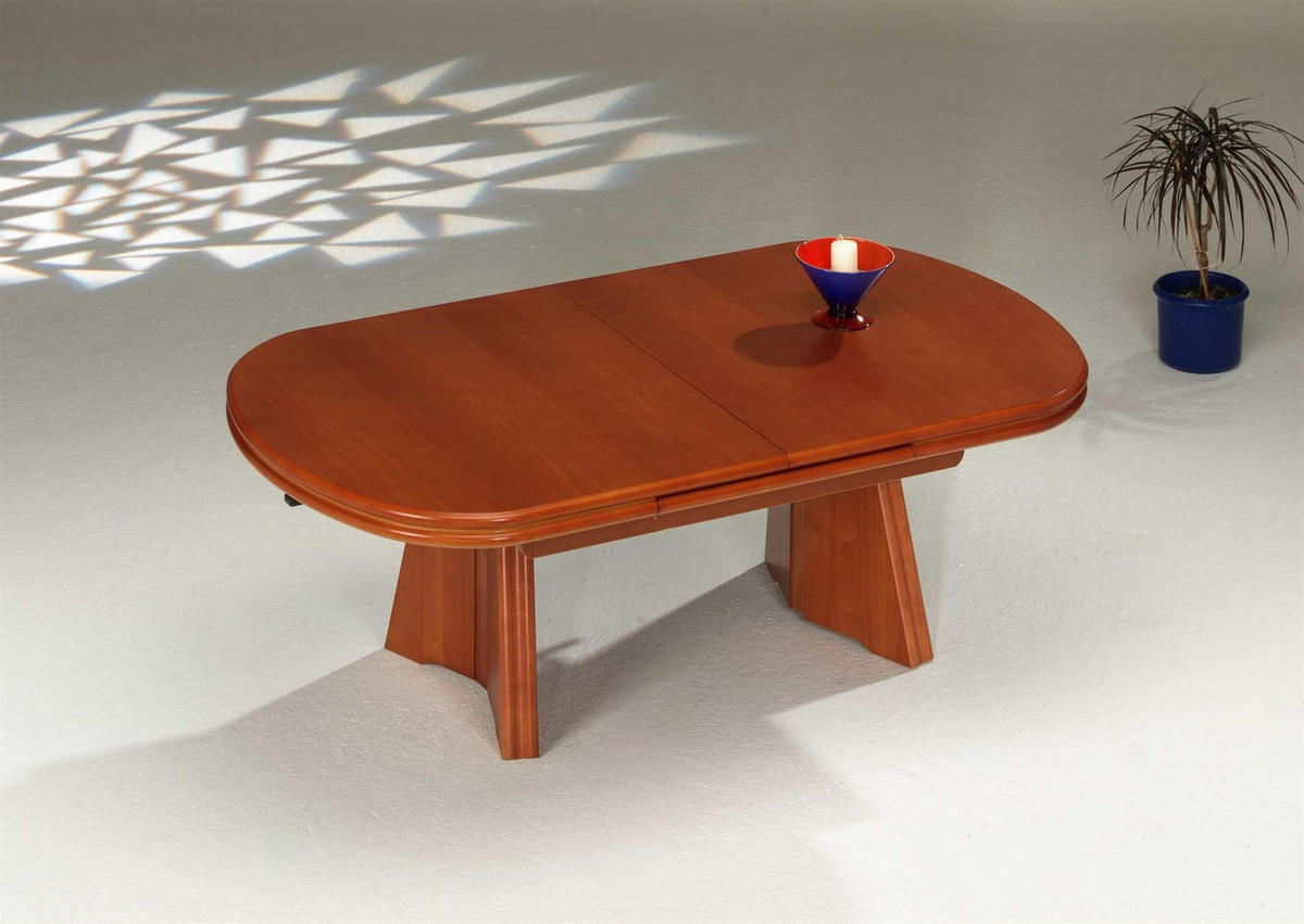 FUNKTIONSTISCH Canace höhenverstellbar und ausziehbar 125(165,5) x 71 x 54-73 Couchtisch massiv Kirschbaum - Braun, Holz (125/71/54cm) - 58aufmkessel