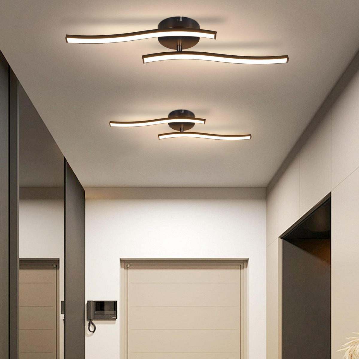 LED-DECKENLEUCHTE Kotz 10/51.5/7.3cm - Schwarz, Kunststoff (51.5/10/7.3cm) - Nettlife