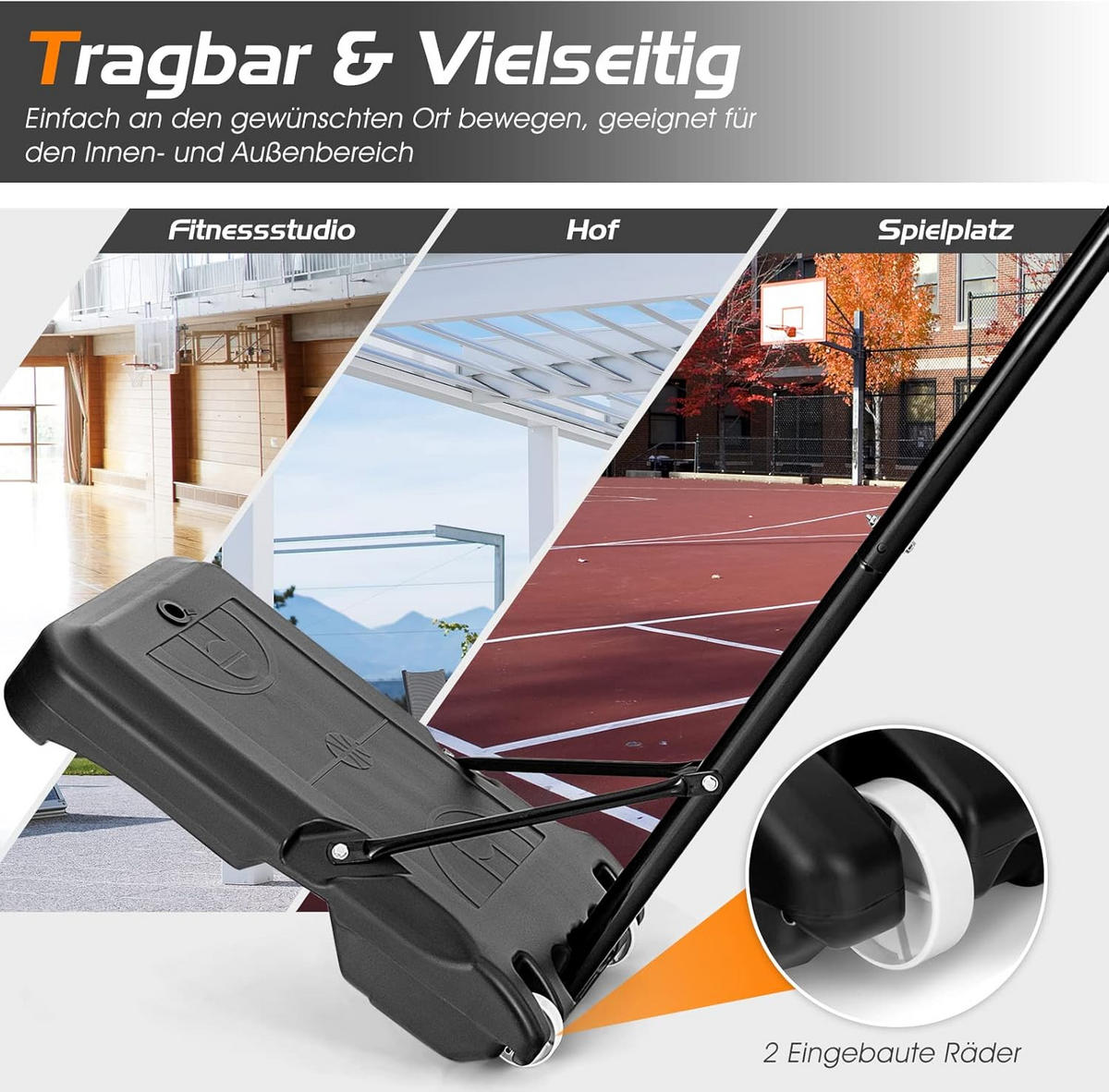 BASKETBALLKORB Schwarz - Schwarz, Metall (44.5/73.5cm) - COSTWAY