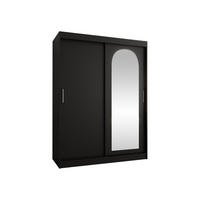 SCHWEBETÜRENSCHRANK Selfie 150 cm mit Schubladen - Silberfarben/Schwarz, Holzwerkstoff/Kunststoff (150/200/62cm) - MIRJAN24