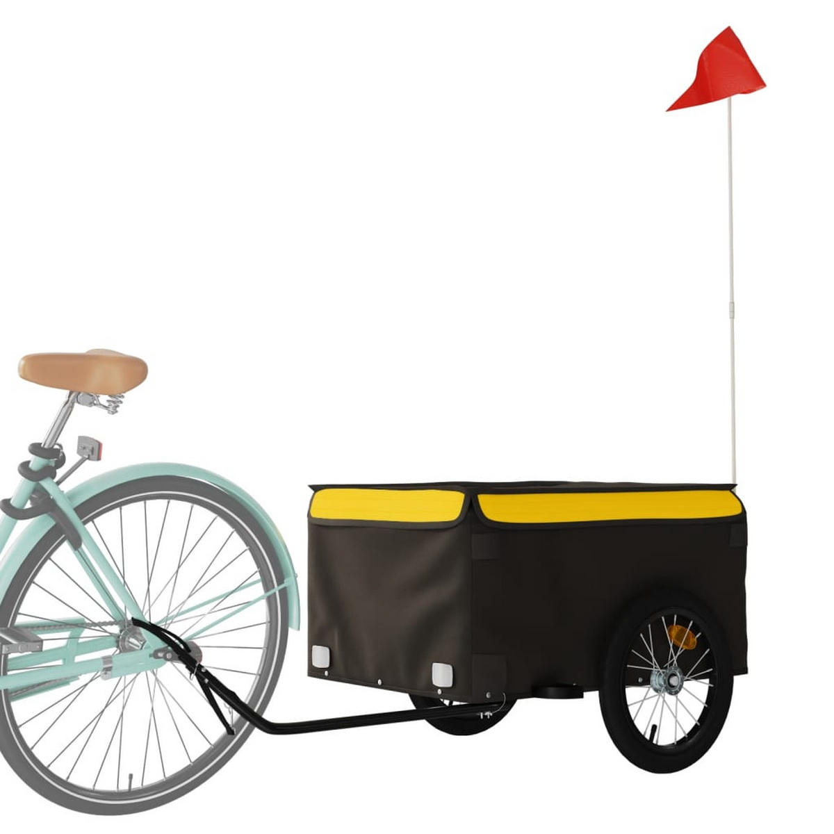 FAHRRADANHÄNGER Schwarz Und Gelb 45 Kg Eisen - Gelb, Metall (62.5/52/124cm) - vidaXL