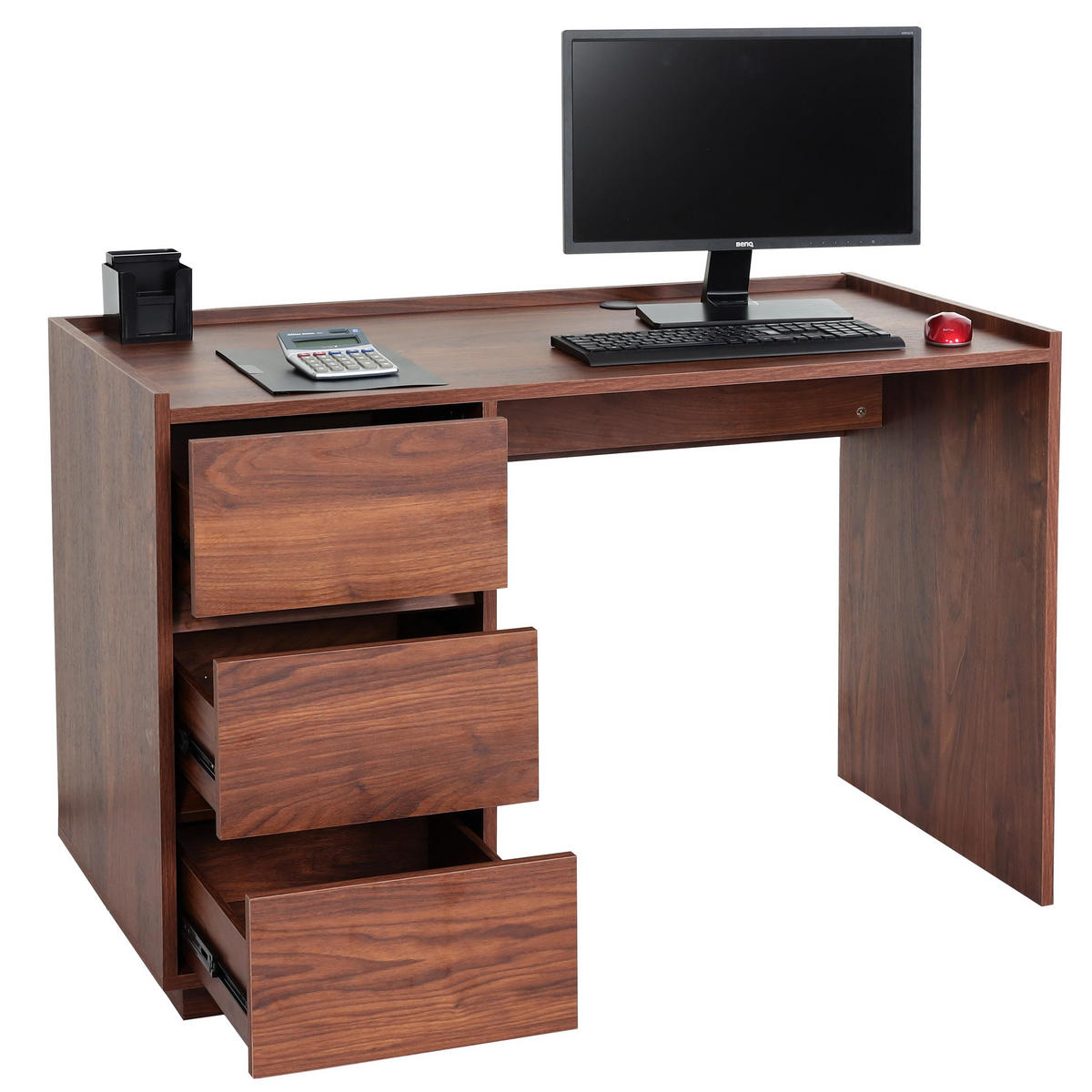 SCHREIBTISCH eckig Walnuss Dekor - Walnussfarben, Holz (60/121/78cm) - MCW