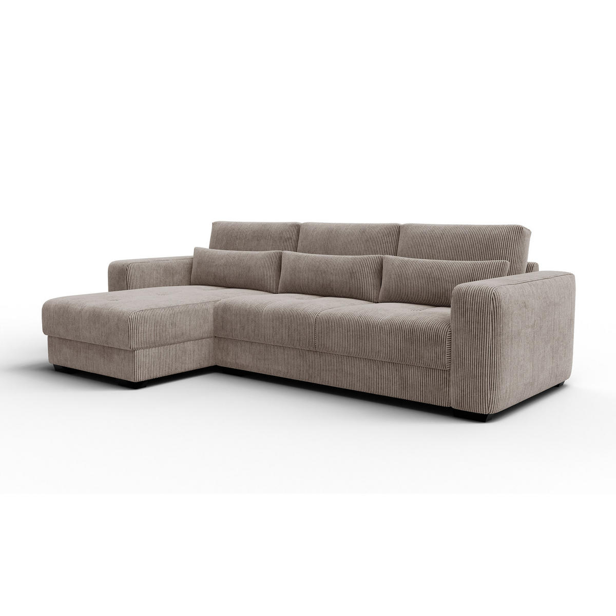 ECKSOFA OLI 4-Sitzer links, taupe - Taupe, Holz/Textil (295/172cm) - Courtois Laville