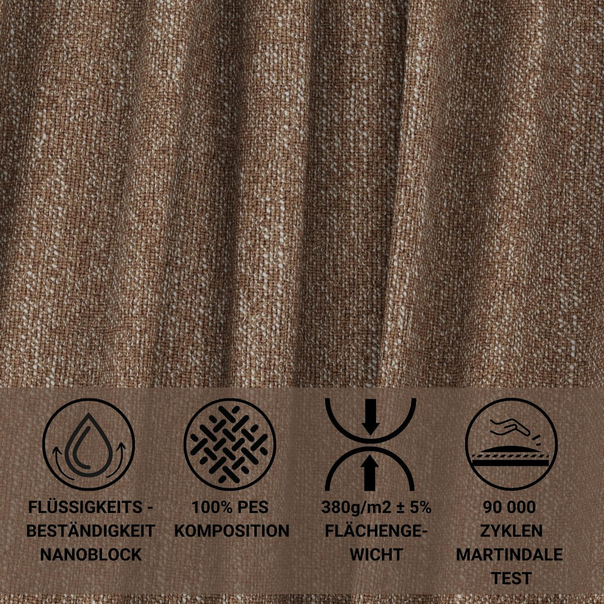ECKSOFA MIT SCHLAFFUNKTION Zaya Hellbraun Webstoff - Hellbraun/Schwarz, Holz/Holzwerkstoff (255/148cm) - Maison de Reve