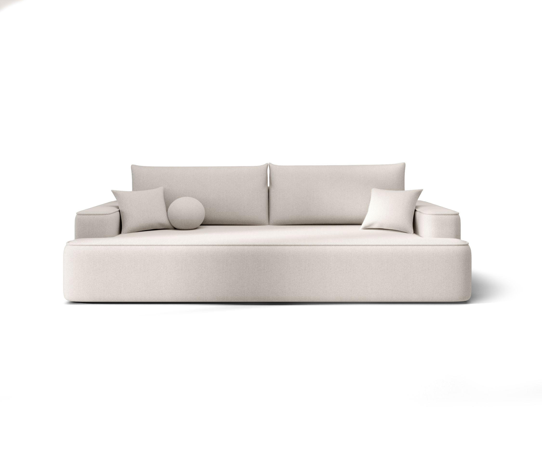 SOFA mit Schlaffunktion FIGO Curio 02 - Creme, Textil (250/75/150cm) - Bedante
