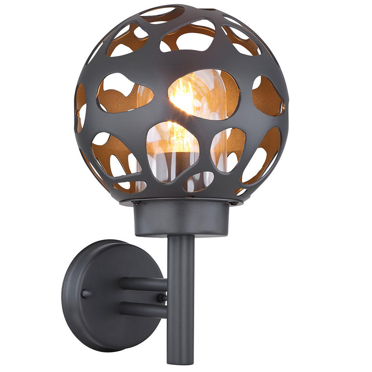 AUSSEN-WANDLEUCHTE Edelstahl Anthrazit - Anthrazit, Metall (20/32.7/22.5cm) - Globo Lighting