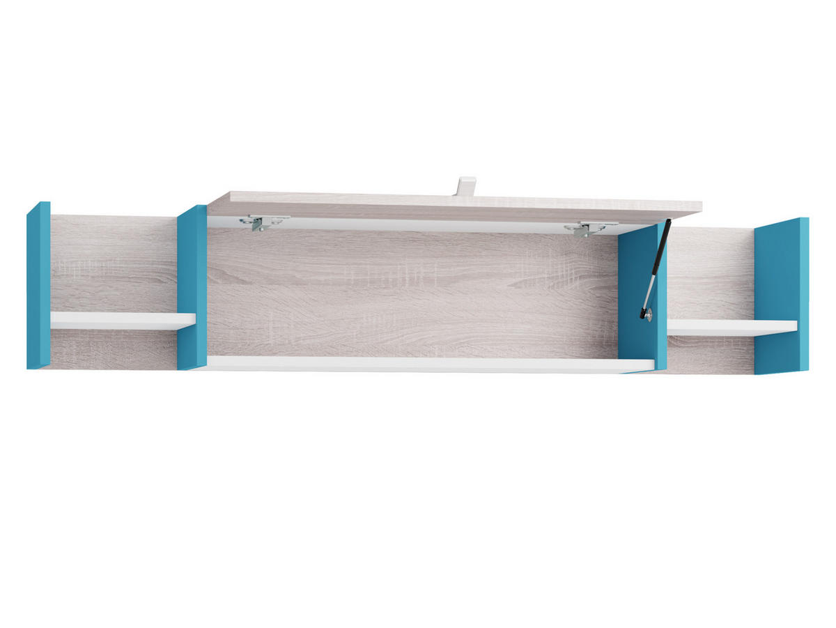 HÄNGESCHRANK Planet 12 - Eichefarben/Schwarz, Holzwerkstoff (125/25/24cm)