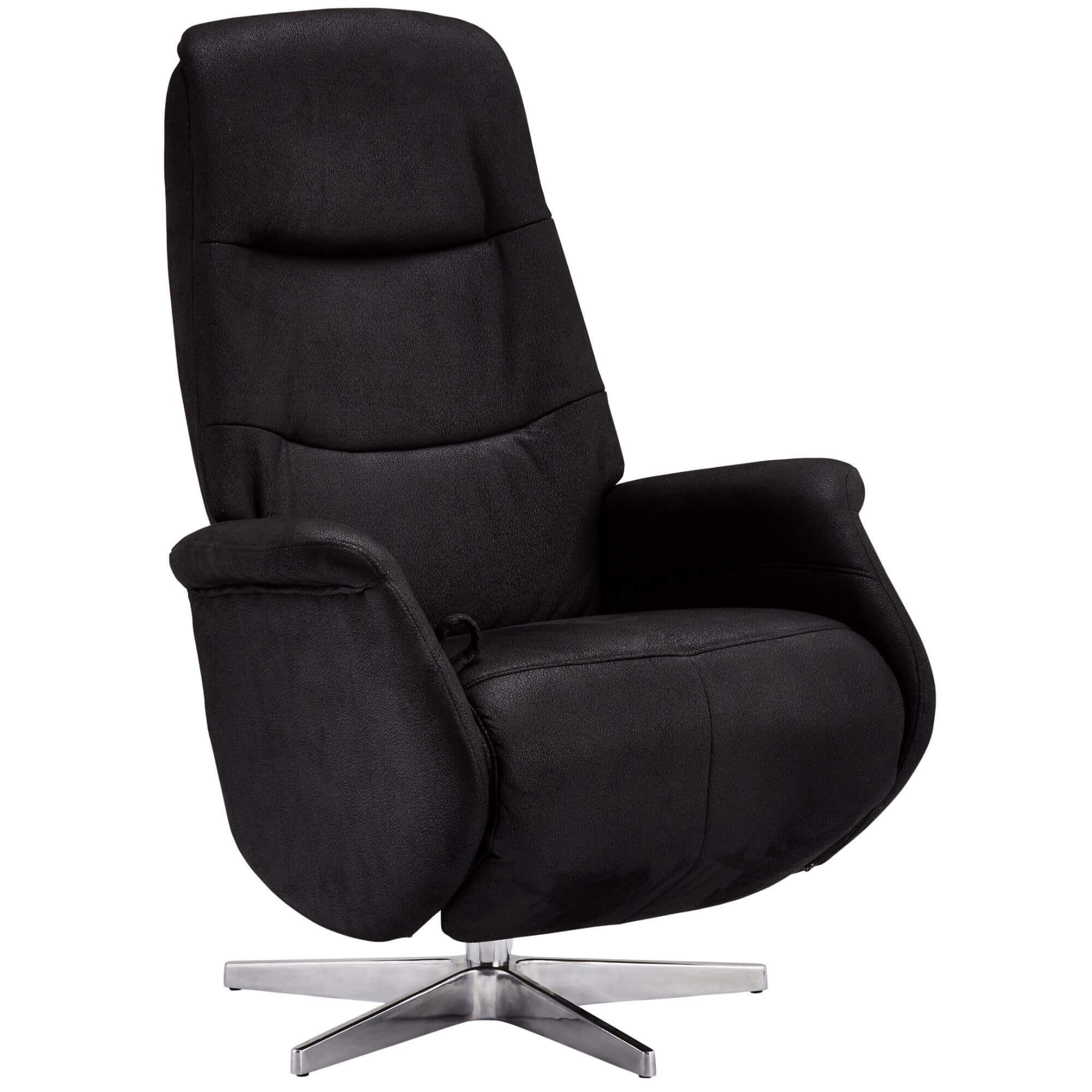 RELAXSESSEL Mikrofaser Schwarz - Schwarz, Leder/Textil (90/114/79cm) - Furnhouse
