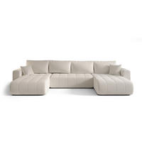 WOHNLANDSCHAFT Camila In Wind - Weiß, Holzwerkstoff/Textil (384/85/175cm) - Fun Möbel