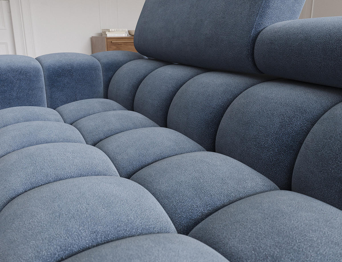 ECKSOFA Neviro R - Anthracite (Aura 40) - Blaugrau, Holzwerkstoff (285/181cm) - Möblo