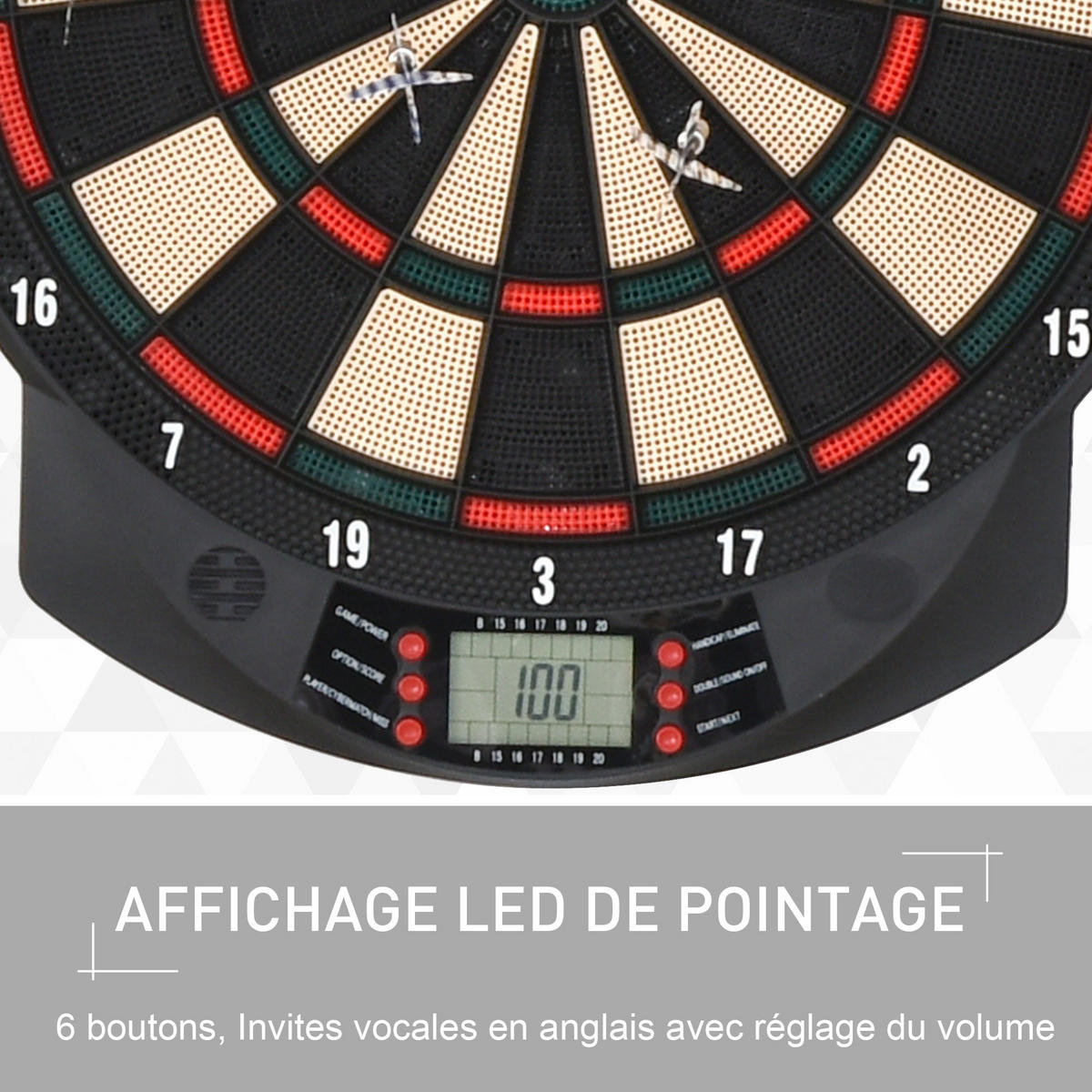 DARTSCHEIBE DE-18830 26 Spiele, 185 Variationen Schwarz - Schwarz, Kunststoff (2/44/39cm) - ComfortXL