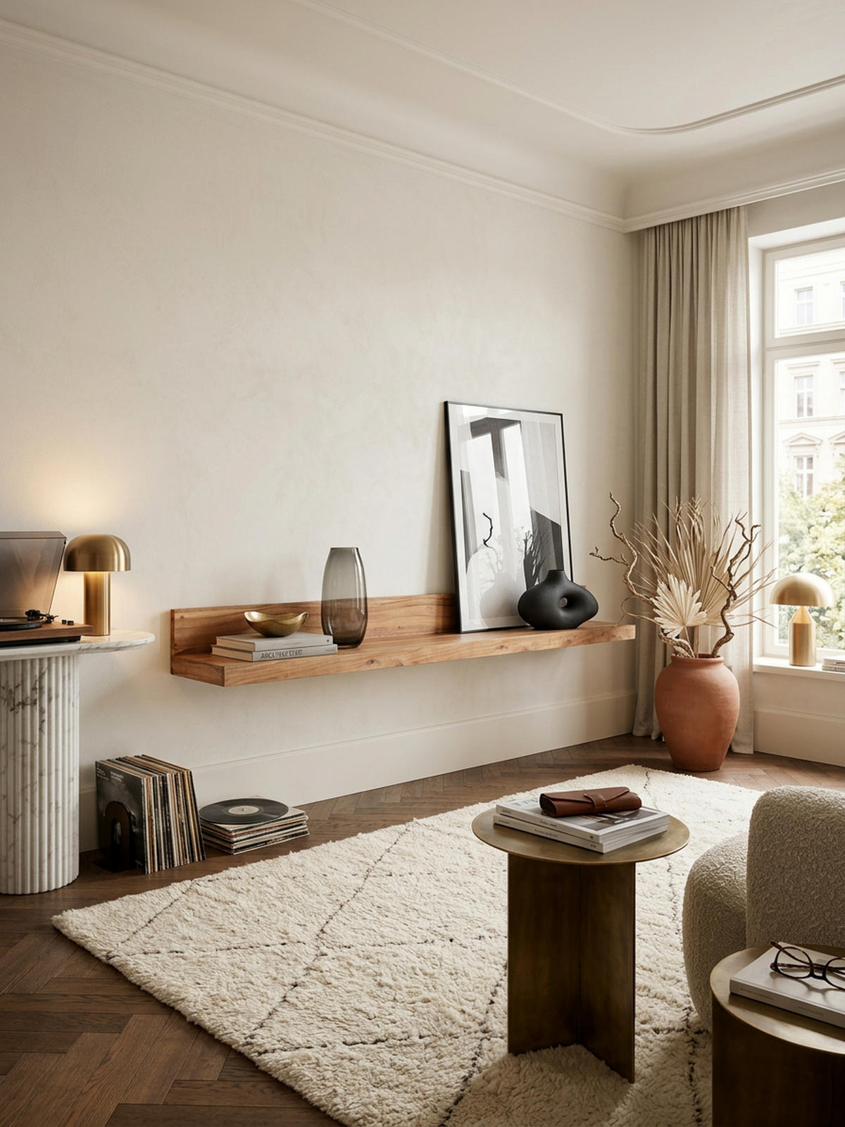 WANDREGAL NAKO Massivholz Flexibles Design Landhausstil, Beige 160x24x17 cm - Beige, Holz (160/17/24cm) - KADIMA DESIGN