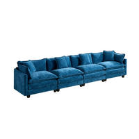 4-SITZER-SOFA DE-33976 modular Blau - Blau, Holzwerkstoff (380/84/75cm) - ComfortXL