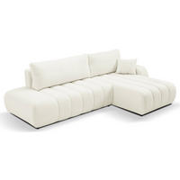 ECKSOFA Creme ALOO Mit Schlaffunktion Rechts Stoff Bouclé - Ecru/Creme, Textil (176/276cm) - Sepro Meble