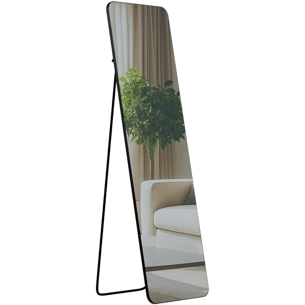 Deluke Standspiegel Schwarz 40x140x3 cm
