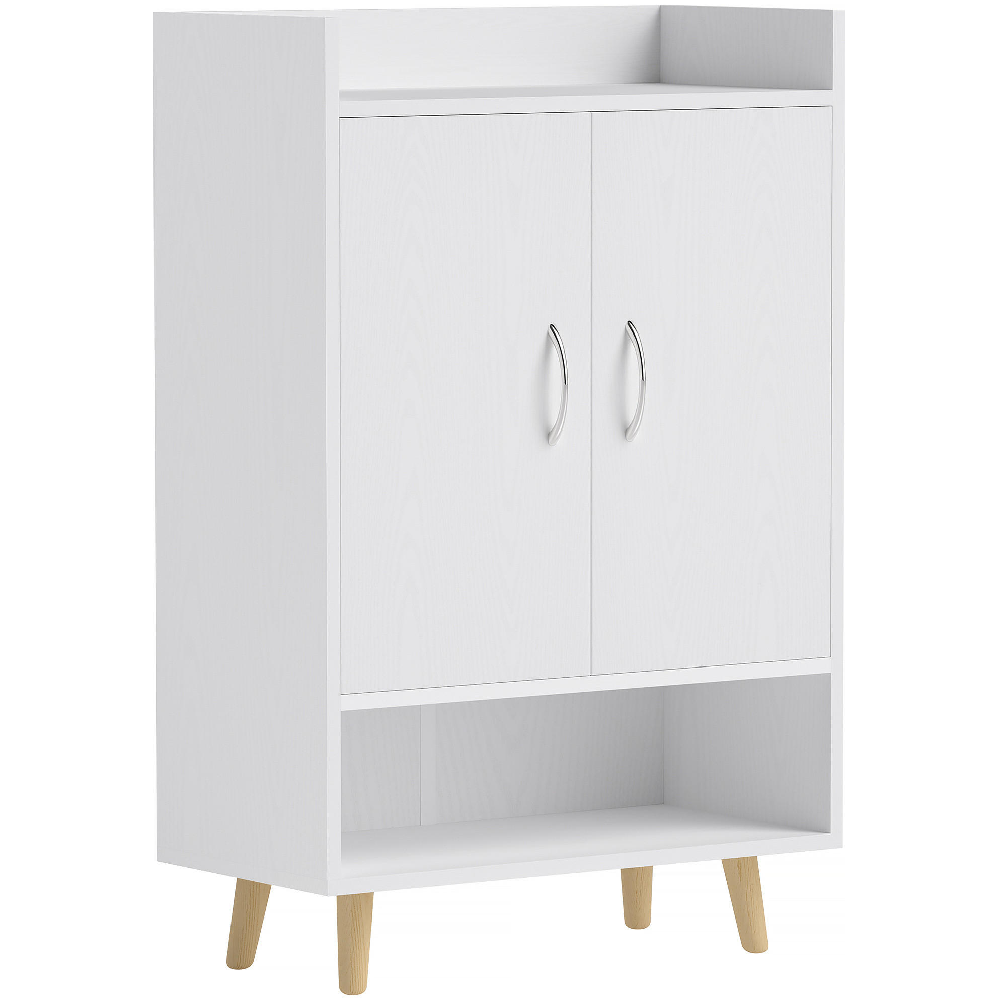 SCHUHSCHRANK 60/30/92 cm mit Türen und 3 Innenböden, platzsparend und kippsicher, Weiß - Weiß, Holzwerkstoff (60/92/30cm) - Redom