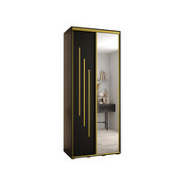 SCHWEBETÜRENSCHRANK 235,2/120/45 2-türig - Goldfarben/Schwarz, Holz/Metall (120/235/45cm) - Abiks Möbel
