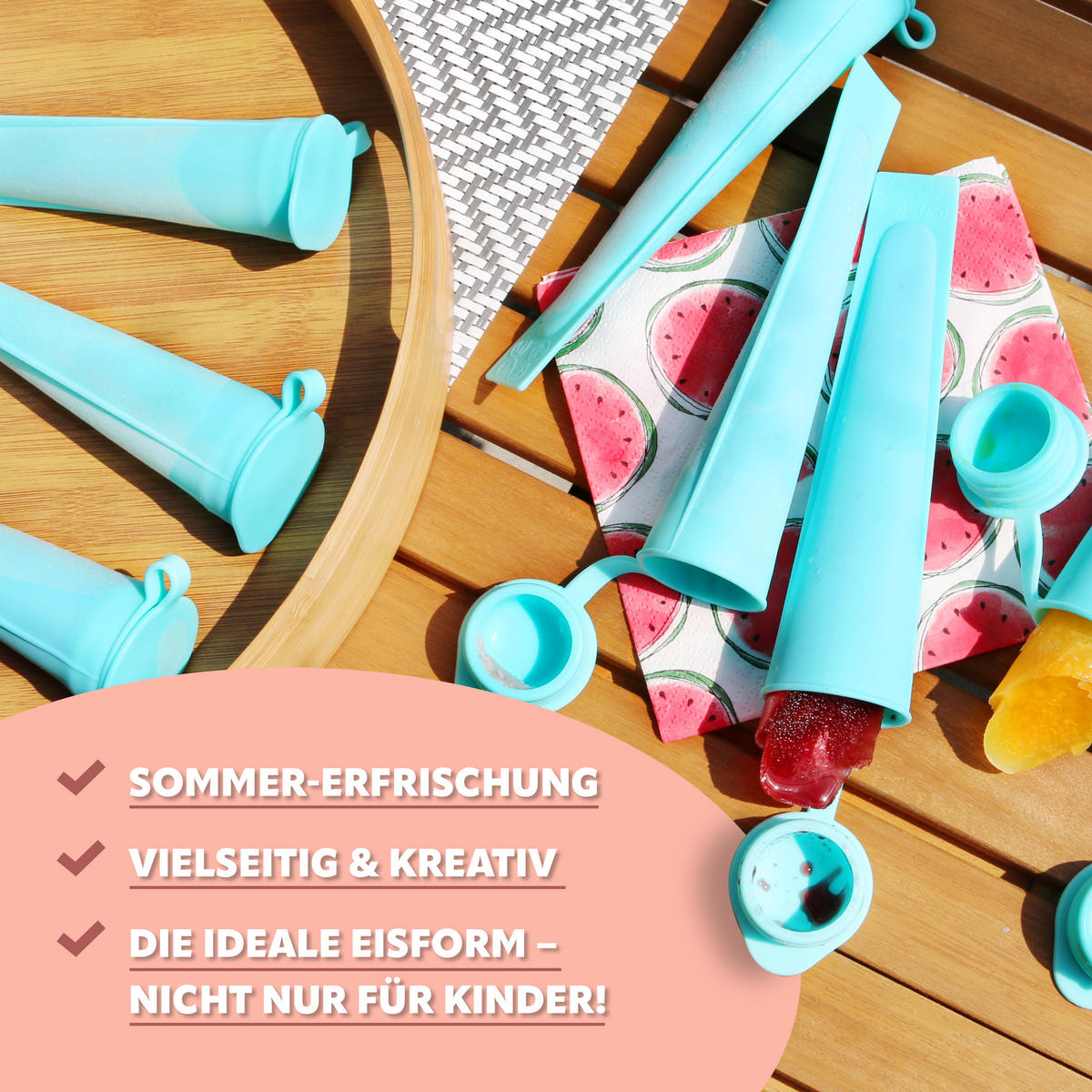 SILIKON-EISBEREITER 8er-Set, grün, Silikon - Türkis, Kunststoff (6.2/19.5/6.2cm) - bremermann
