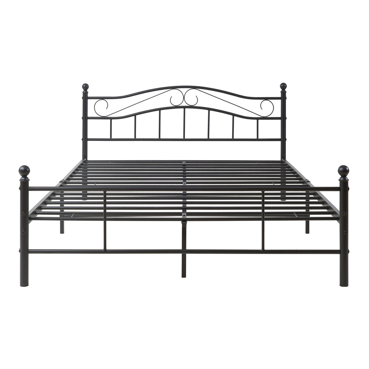 METALLBETT Florenz - Schwarz, Metall (140/200cm) - [en.casa]