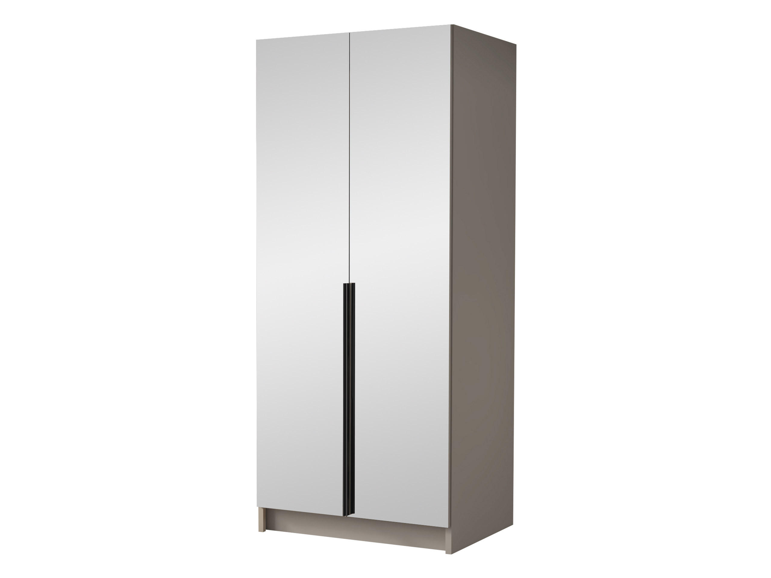 KLEIDERSCHRANK Bono III - Kaschmir/Schwarz, Holzwerkstoff/Metall (100/215/58cm) - MIRJAN24