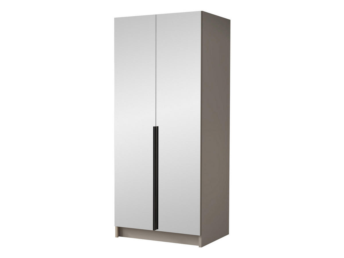 KLEIDERSCHRANK Bono III - Kaschmir/Schwarz, Holzwerkstoff/Metall (100/215/58cm) - MIRJAN24