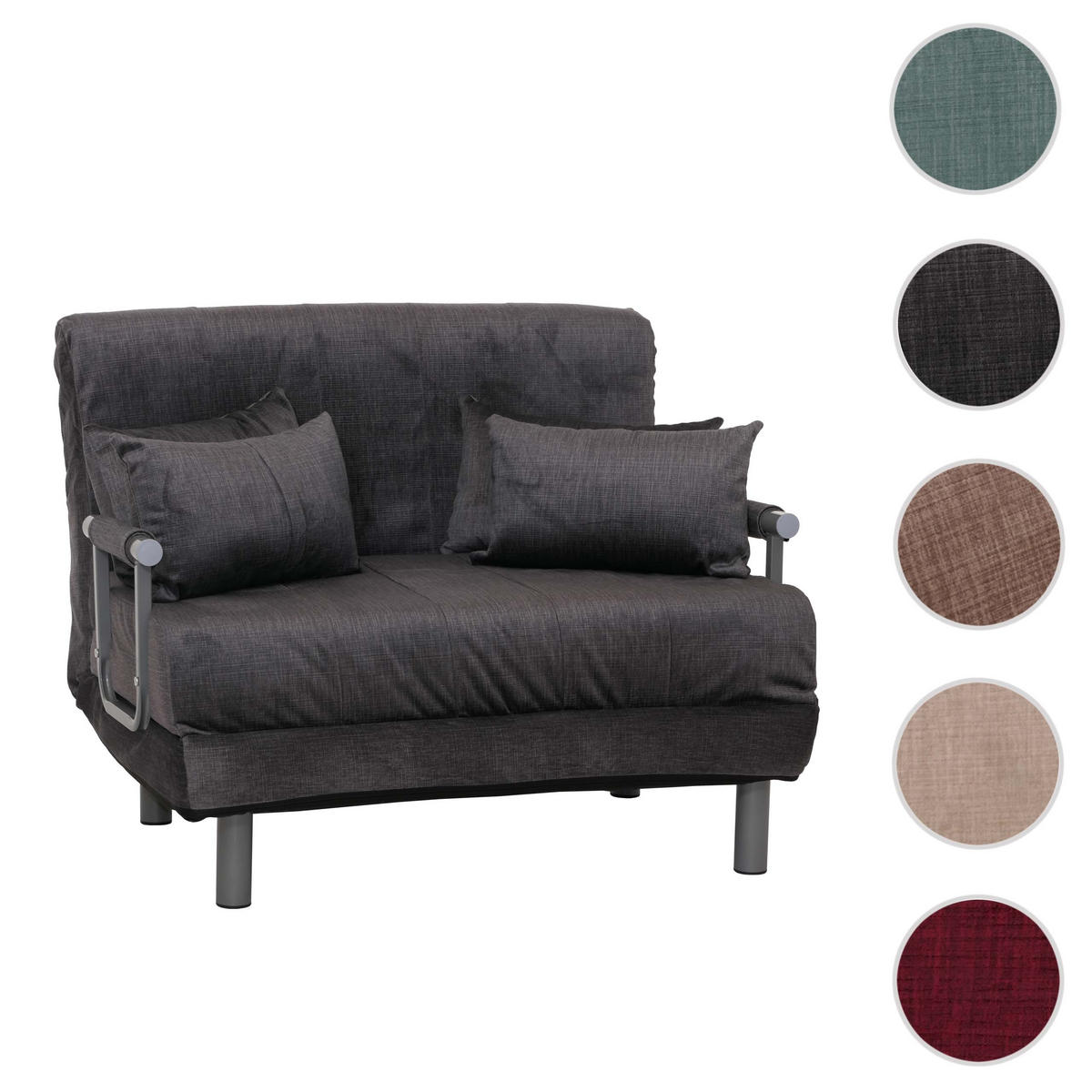 SCHLAFSESSEL Anthrazit - Anthrazit, Textil (105/80/190cm) - MCW