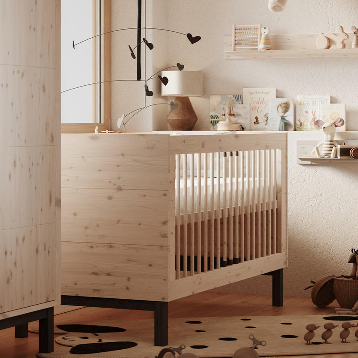 POKOJ PRO MIMINKO 2DÍLNÝ Country Bělené dřevo - bílá, dřevo (145/89/76.4cm) - Petits-meubles